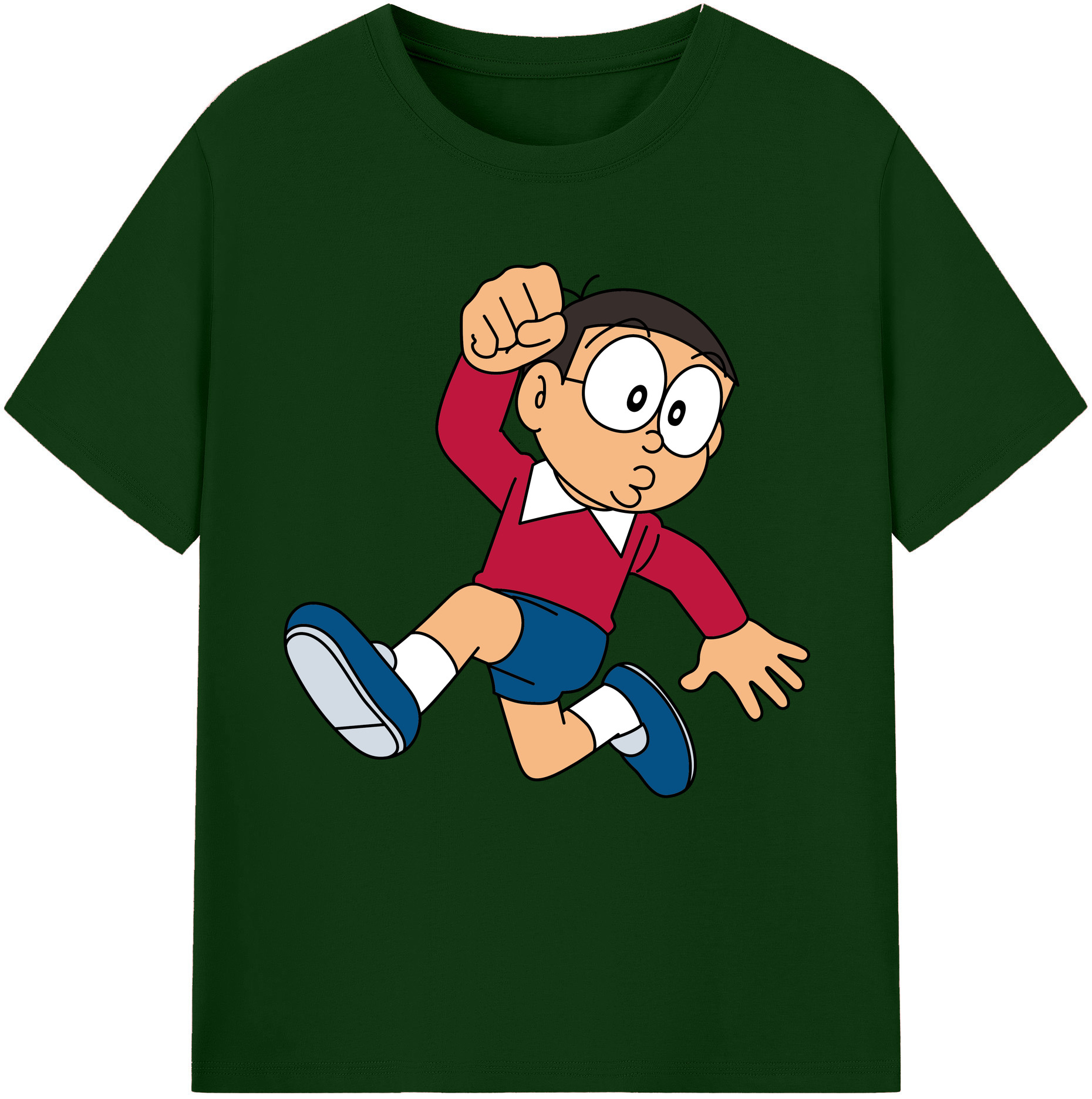 （画像用） ドラえもん 野比 のび太 Doraemon Nobita Nobi 綿100％半袖Tシャツ（フロントプリント）